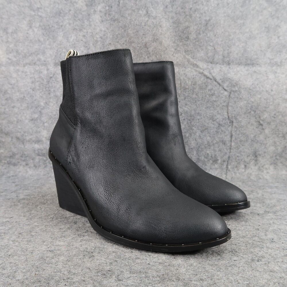 Dr Scholls Shoes Womens 7.5 Booties Fashion Wedge Leather Comfort Pull On Mania